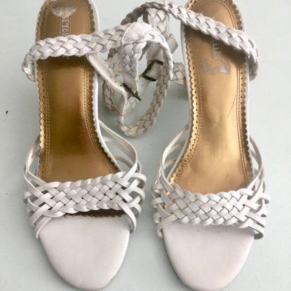 Size 10 white braided wedges - Picture 2 of 7